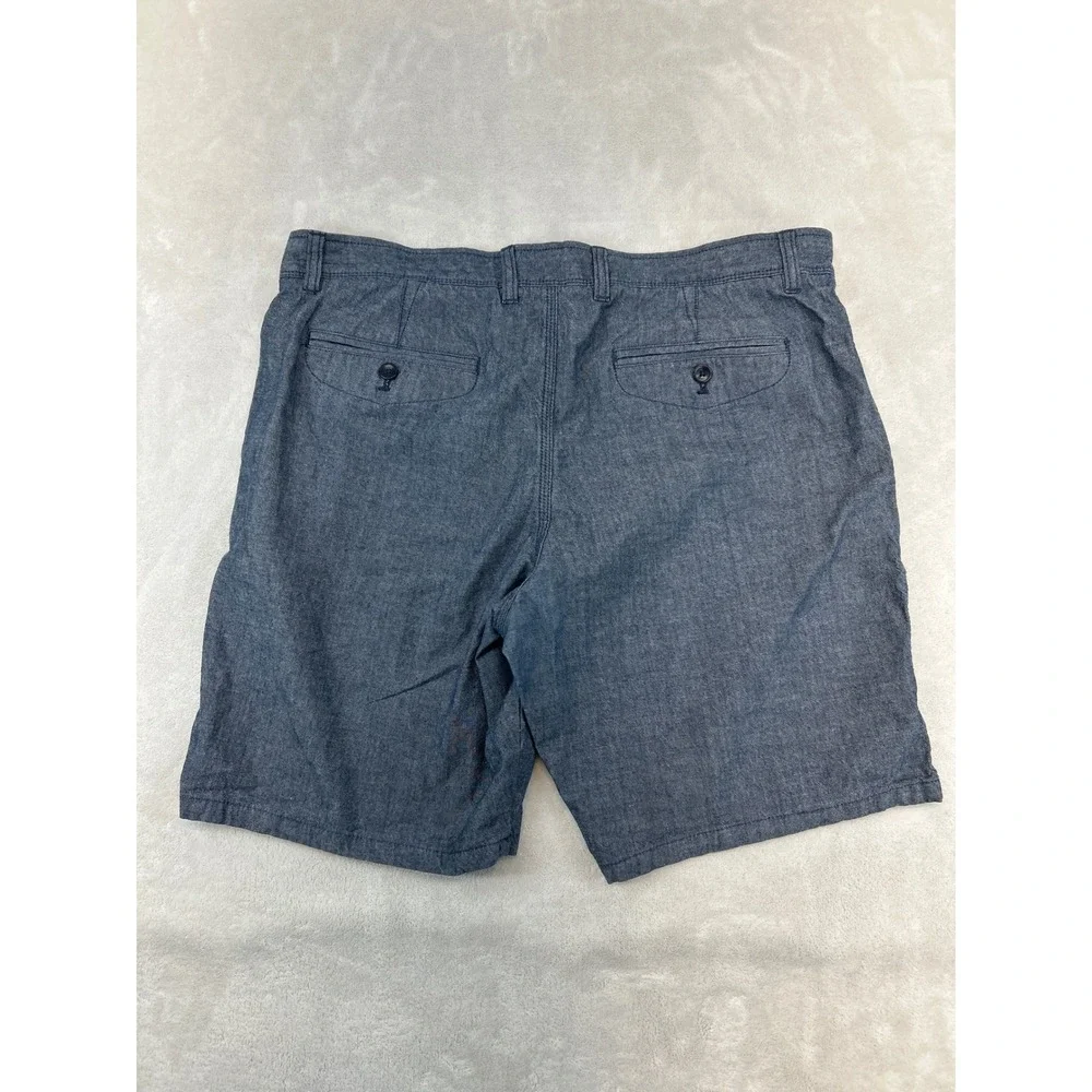 Banana Republic‎ Aiden Short Mens 36 Blue Cotton Flat Front Slim Fit Casual